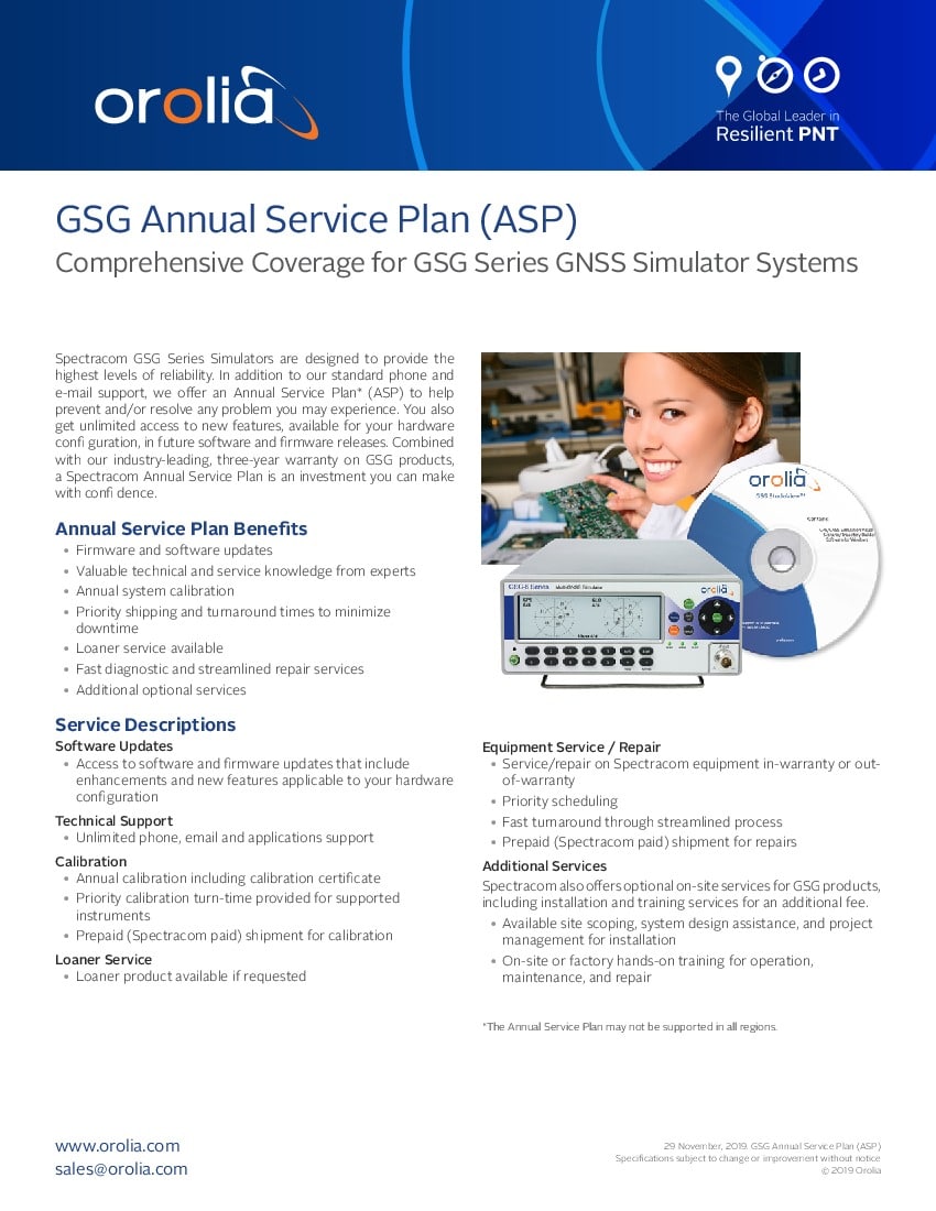 GSG Annual Service Plan (ASP) Summary