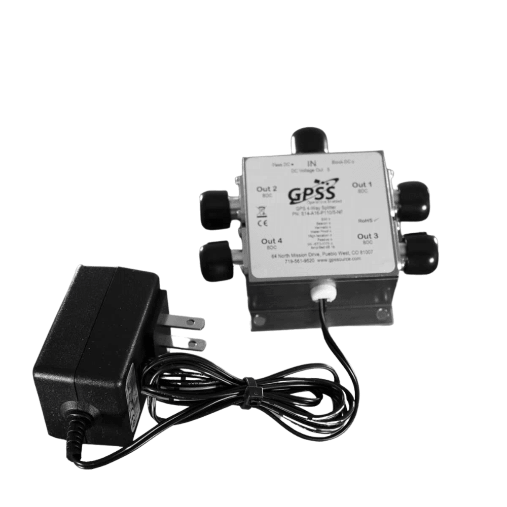 GPS Signal Splitter, 1 Input, 4 Outputs, 110VAC